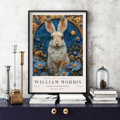 William Morris Druck, Morris Ausstellungsposter, Blue Collection Rabbit (35e)