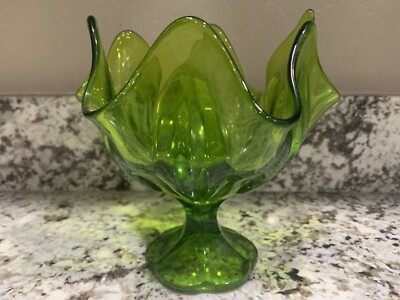 Vintage Glass Green Viking Bowl
