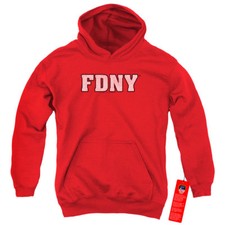 FDNY Kids Hoodie New York Fire Dept Logo Red Hoody