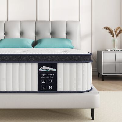 12'' King Size Memory Foam Hybrid Mattress, Noiseless Motion Isolation Mattress