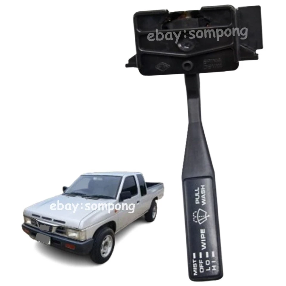 Interruptor limpiaparabrisas y lavadora negro para camioneta LHD Nissan D21 Big-M 89-97. Foto 2 de 4