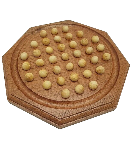 Solitario Ottagonale 22 CM Legno Massiccio Palle Bosso Prodotto IN jura