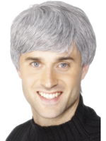 Smiffys 42209 Grey PerüCke Wig Herren Gerade Nylon Fancy Dress Accessoire