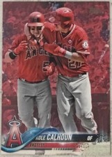 2018 TOPPS KOLE CALHOUN #381 LOS ANGELES ANGELS #d /50 RARE! TROUT