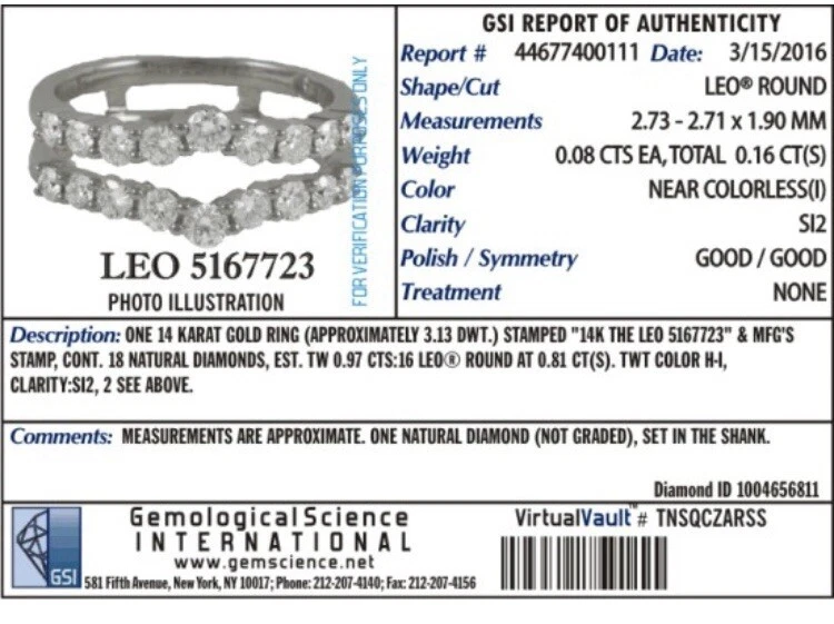 Juego de novia Leo 2,16 CTs Foto 3 de 4