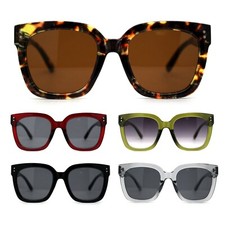 Womens Thick Horn Rim Large Boyfriend Sunglasses