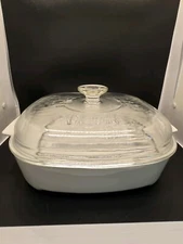 Corning Ware Microwave 10" Browning Dish MW-A-10-B with Pyrex Glass Lid A-12-C