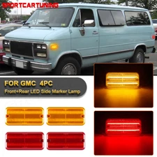 For 1985-1995 Chevy G10 G20 GMC G1500 G2500 Front Rear LED Side Marker Light Set