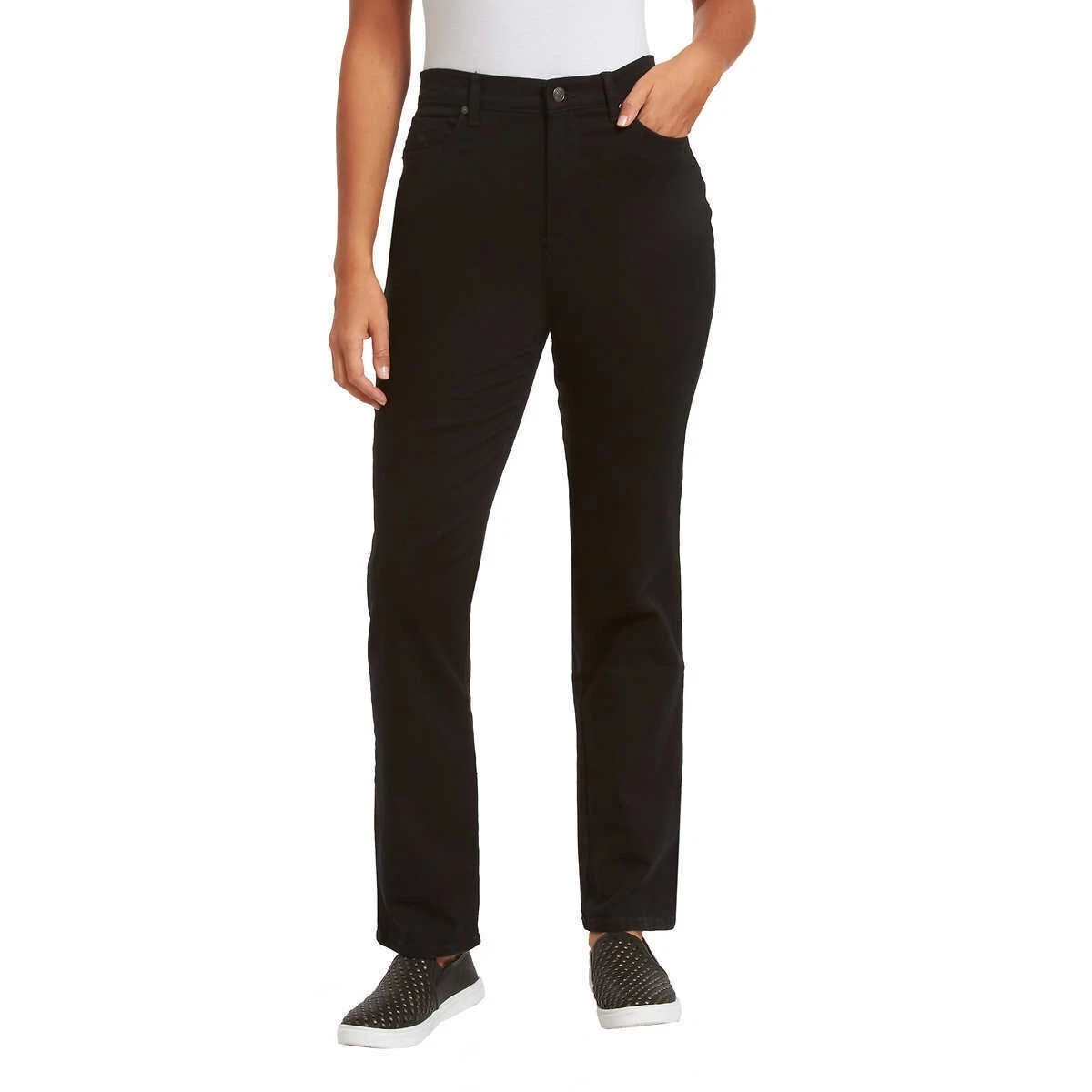 Gloria Vanderbilt Amanda Jeans Women s Size 4 Short Black Classic Fit