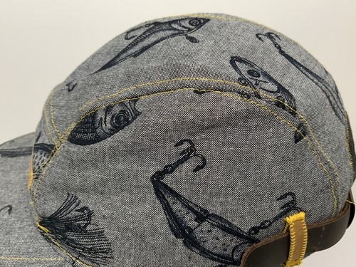 Keef Company Hat 5-Panel Fishing Lure Design Leather Strap USA Excellent - Picture 15 of 15
