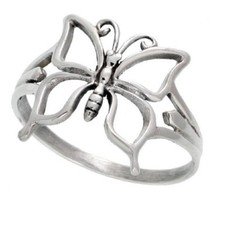Sterling Silver High Polished Butterfly Ring