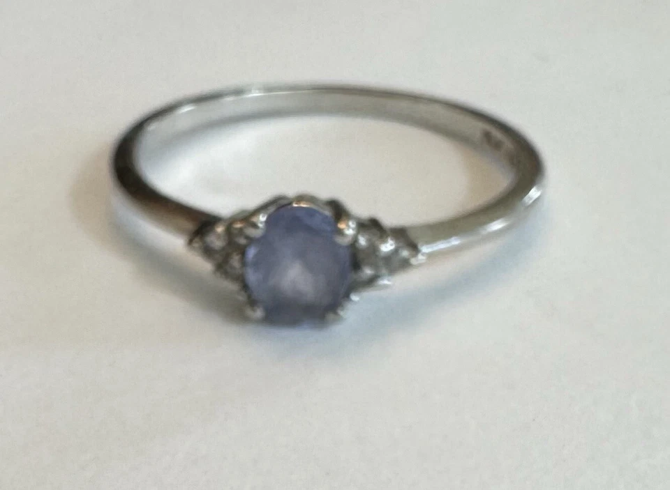 Anillo de platino tanzanita diamantes talla 6,5 Foto 2 de 4