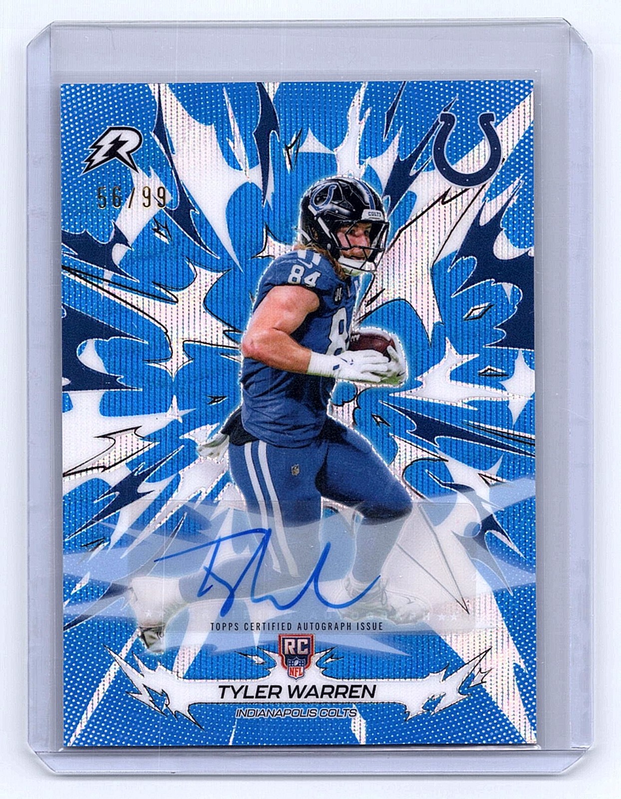 Tyler Warren 2025 Topps Resurgence Signatures Blue Surge Refractor