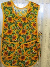 HANDMADE COBBLER APRON SUNFLOWERS AND BIRDS