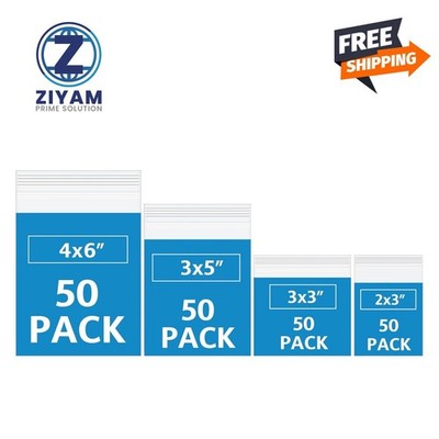 200 Pack Small Plastic Bags For Jewelry, Mini Baggies 4 Assorted Sizes. 2x3 ...