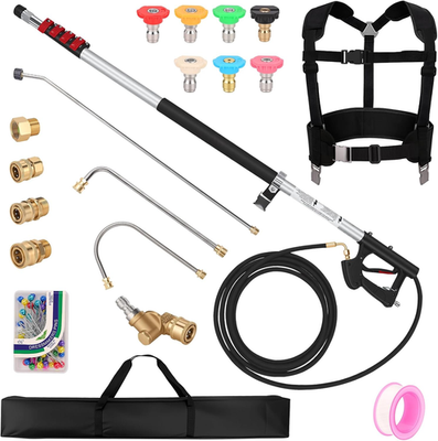 #ad 24 FT Telescoping Pressure Washer Wand Gutter Cleaning Tool with Power Washer E $171.74