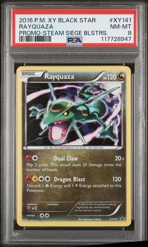 2016 POKEMON XY BLACK STAR PROMOS RAYQUAZA #XY141 HOLO PSA 8 NM #117728947