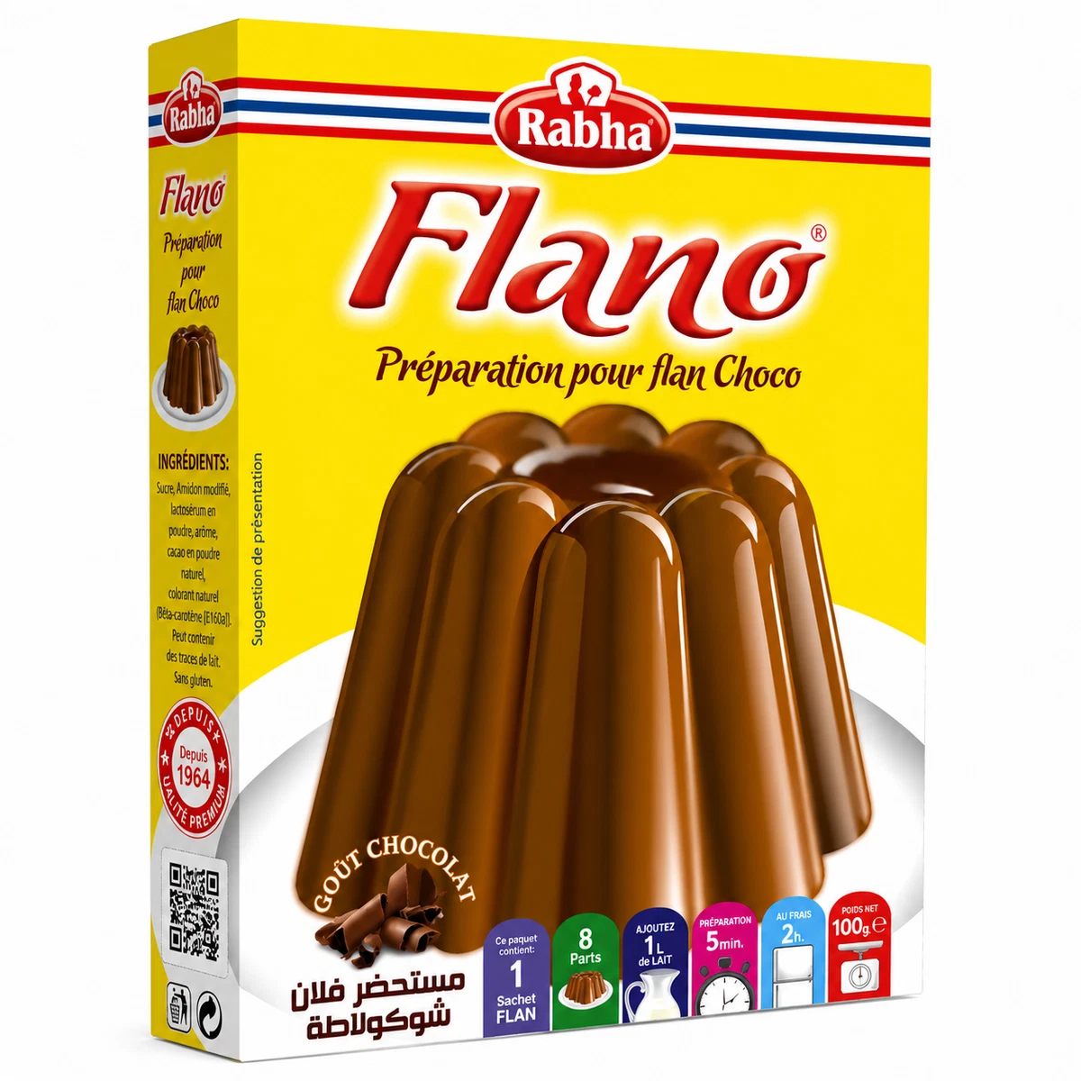 Zubereitung für Flan Rabha Schokolade 100g - Dessert Schokoladengeschmack