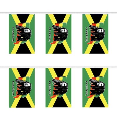 Flagtex Bob Marley (Jamaika) rechteckige Wimpelkette