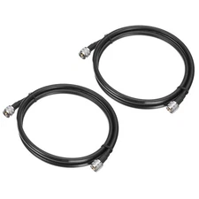 2Pcs RG8 Coax Cable with Pl-259 Male Connectors for CB/Ham Radio 0.6m/2ft