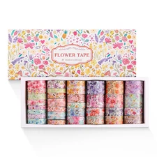 32 Rolls Washi Tape Set, Colored Floral Decorative Masking Tape, Artists Tapes f