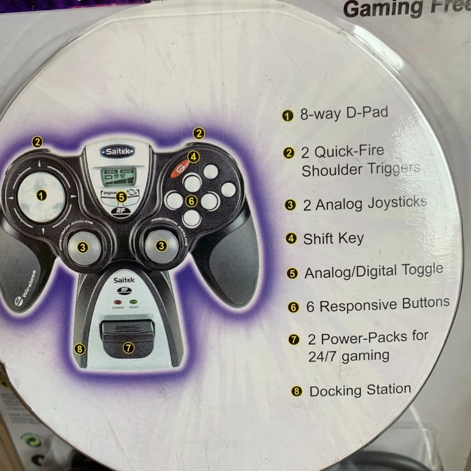 NEW Saitek P3000 Wireless PC Gamepad w Docking Station & Power Pack SEALED - Image 4 of 4