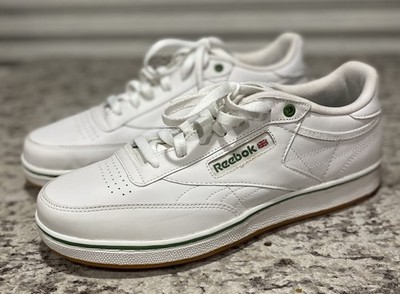 Reebok Club C 85 White Green Gum Sole Sneakers Mens 9.5 Classic Leather