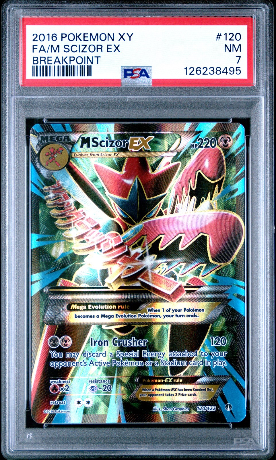 PSA 7 M Scizor EX 120/122 2016 XY Breakpoint Ultra Rare Pokemon Card