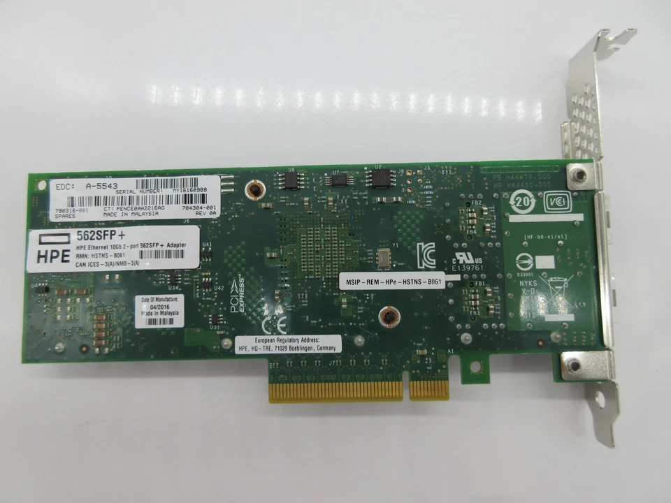 HP HPE 10Gb 2-port 562SFP+ Ethernet Adapter - Image 3 of 4