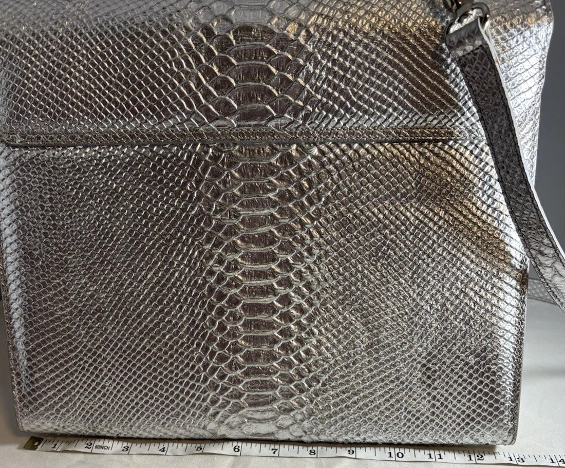 EMILY CHO Silver Embossed Python Leather Lady T S… - image 10