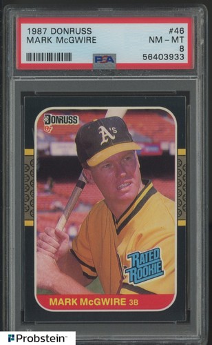1987 Donruss #46 Mark McGwire A's RC Rated Rookie PSA 8 NM-MT