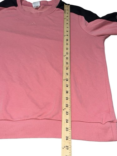adidas Essentials Colorblocked Sweatshirt Women’s Sz 2XL Pink Black Crewneck - Picture 6 of 8