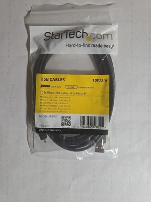 Startech.Com 10 Ft. (3 M) USB to Micro USB Cable - USB 2.0 a to Micro B - Black