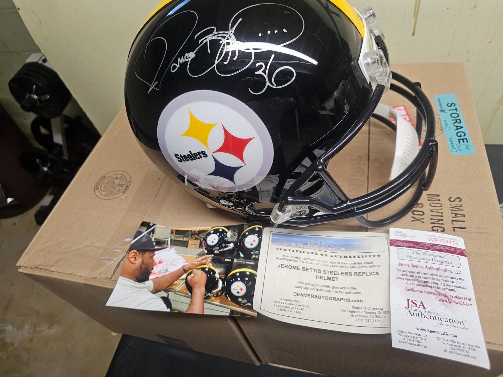 Jerome Bettis Autographed Signed helmet JSA Certified 