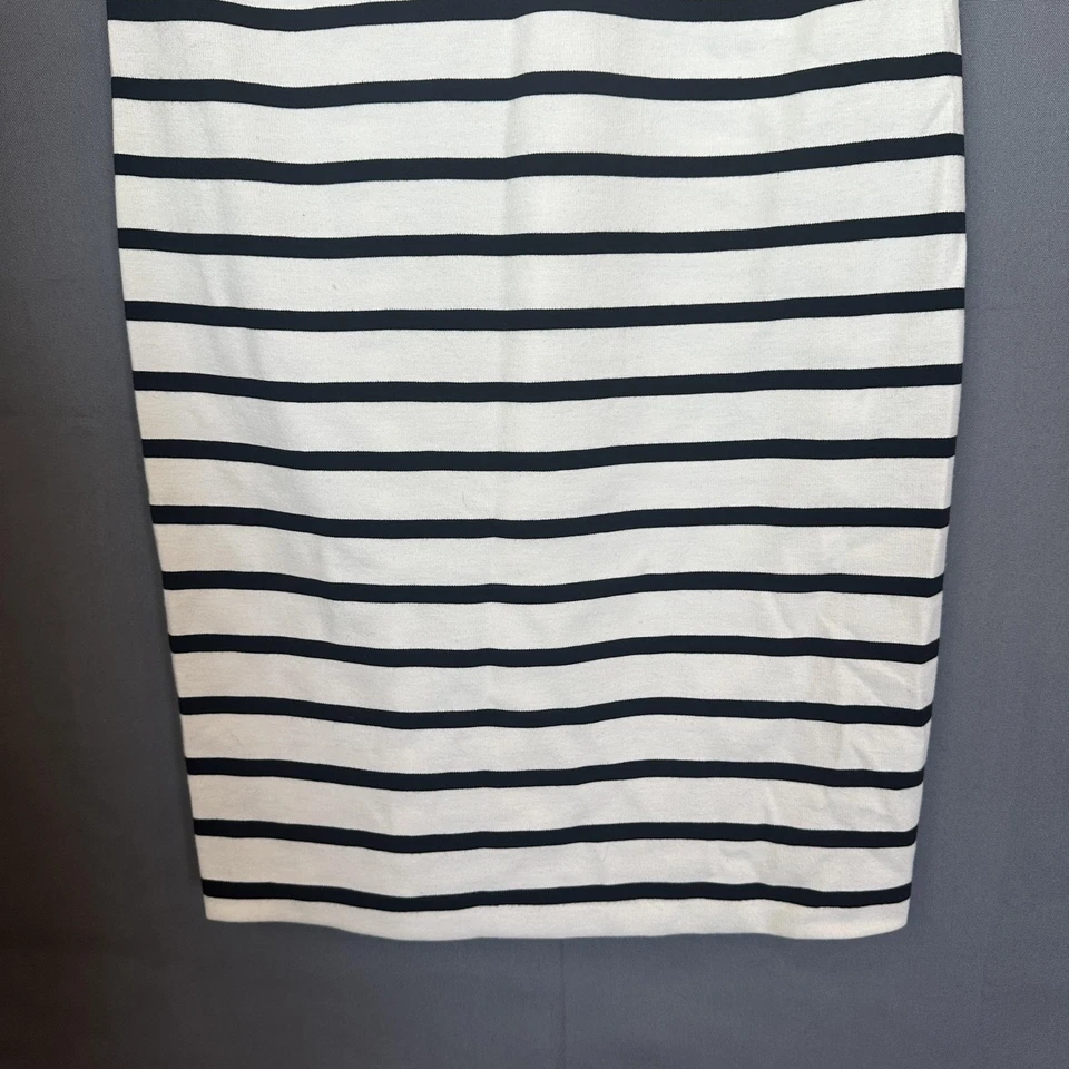 Old Navy Dress Womens XS White Navy Striped Short Sleeve Sheath Ponte Knit - Image 4 of 4