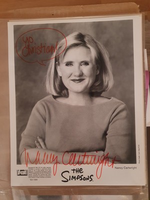 The Simpsons Autograph Autogramm Early Nancy Cartwright Hand Signed Photo 1990