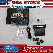 Wireless Solar Tpms Lcd Car Tire Pressure Monitoring System 4 External Sensors