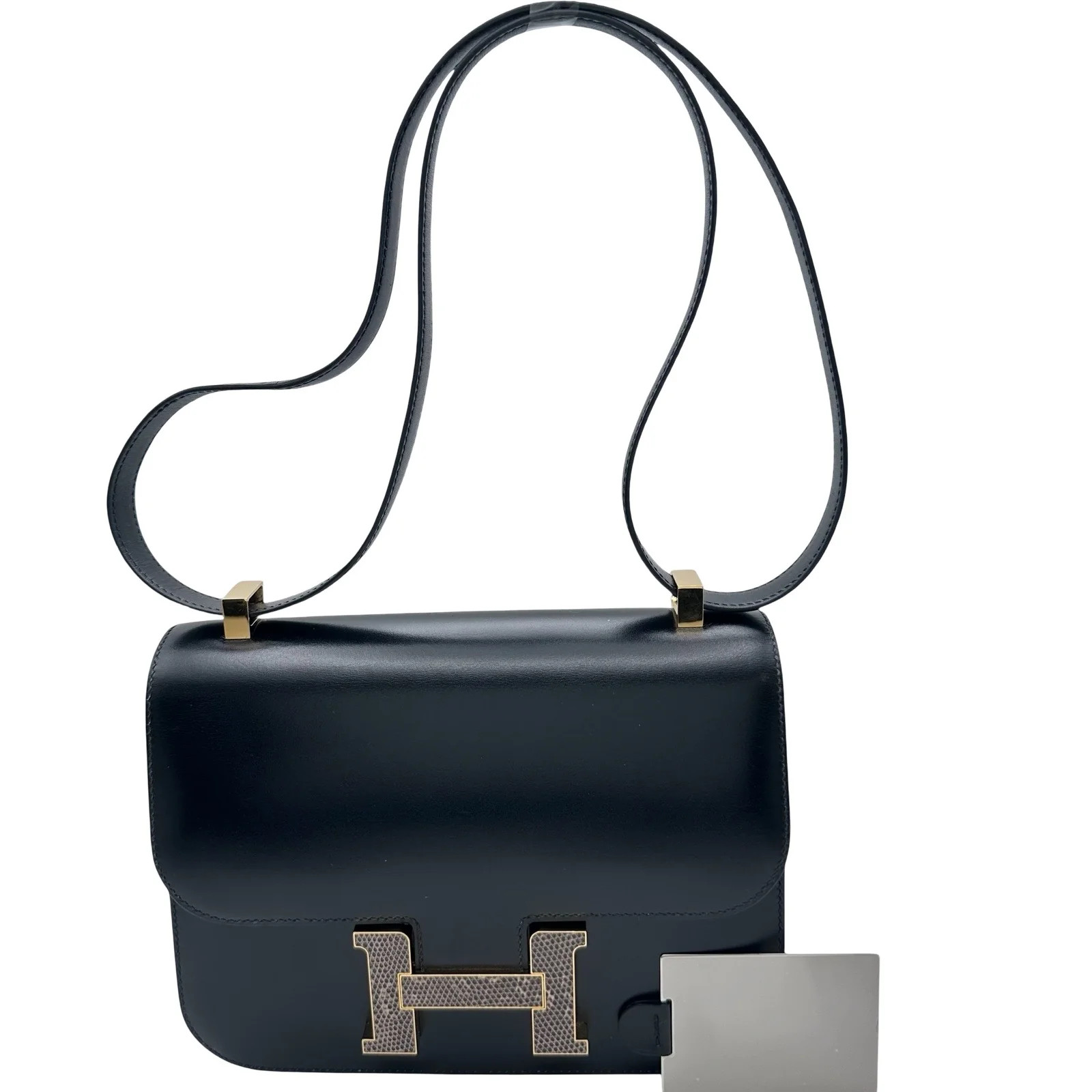 HERMES Constance 3 24 Mirrow Black Box Calf Leather Shoulder Bag #OKB414