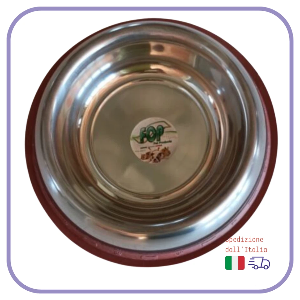 CIOTOLA in acciaio per CANE taglia GRANDE acqua anti ribaltamento e ANTISCIVOLO - Immagine 3 di 4