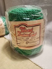 Vintage Braided Persian Cord Macrame Rope Green 100 Yards 6 mm NOS Priority