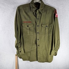 Boy Scouts Official Uniform Shirt Olive Green Vintage Size Large