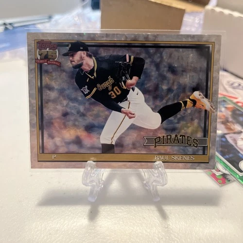 2026 Topps Series 1 Paul Skenes Crackleboard Foil 1991 T91-50 Pirates Cy Young