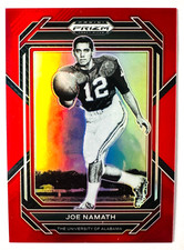 2023 Panini Prizm Draft Joe Namath RED Prizm Card SP #/299 Jets Legend!