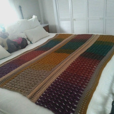 MANDALA HANDMADE Afghan Crocheted Sofa Throw Blanket 39" X 58" NEW NEVER USED