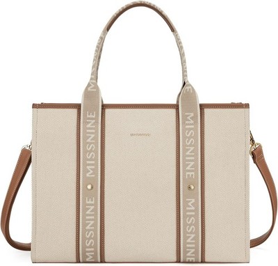 Missnine Tragetasche Canvas-Laptoptasche 15,6 Zoll Handtasche Damen Aktentasc...