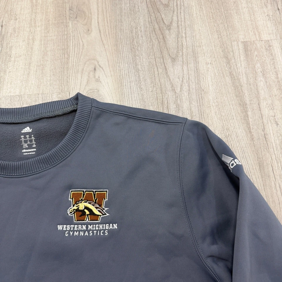 Pullover Adidas Western Michigan Broncos para hombre extra grande gris gimnasia WMU Foto 3 de 4