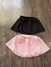 Toddler Ballet Skirt Lot of 2 Black  Pink Chiffon Dance Skirts, Size 90 2T 