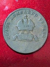 1822 LOMBARDY VENETIA LOMBARDO VENETO 5 CENTESIMI SMALL RIM DAMAGE COIN #510
