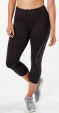 Ruby Ribbon Black Cropped Leggings Laser Cut Size 3XL NWOT Athletic Capri Active