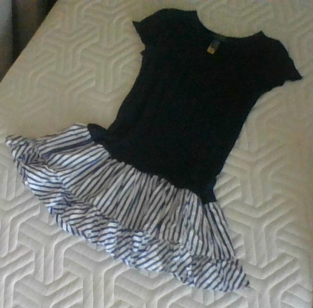 Polo Ralph Lauren Pretty Girls Dress Size 6X Striped Ruffle Skirt Pointelle Knit